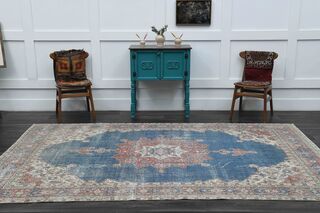 Blue Oriental Vintage Area Rug - Thumbnail