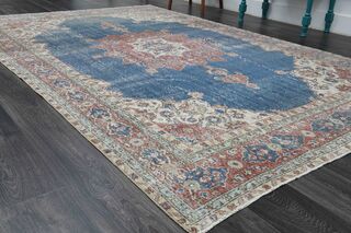 Blue Oriental Vintage Area Rug - Thumbnail