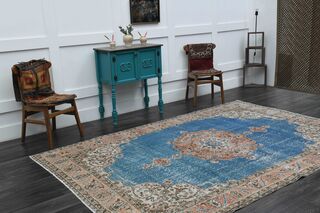 Blue Oriental Vintage Area Rug - Thumbnail