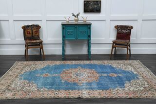 Blue Oriental Vintage Area Rug - Thumbnail