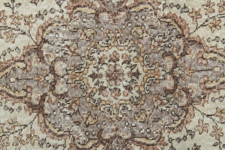 Beige Brown Oriental Vintage Rug