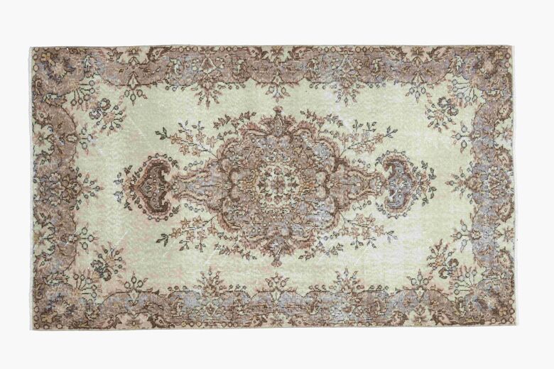 Beige Brown Oriental Vintage Rug