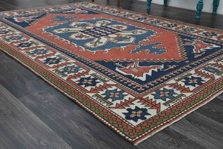 Red & Blue Oriental Vintage Rug - Thumbnail