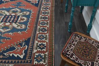 Red & Blue Oriental Vintage Rug - Thumbnail