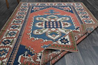 Red & Blue Oriental Vintage Rug - Thumbnail