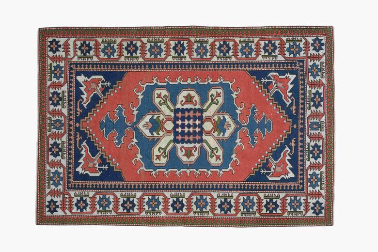 Red & Blue Oriental Vintage Rug