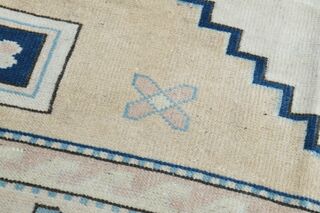 Cream Wool Geometric Rug - Thumbnail