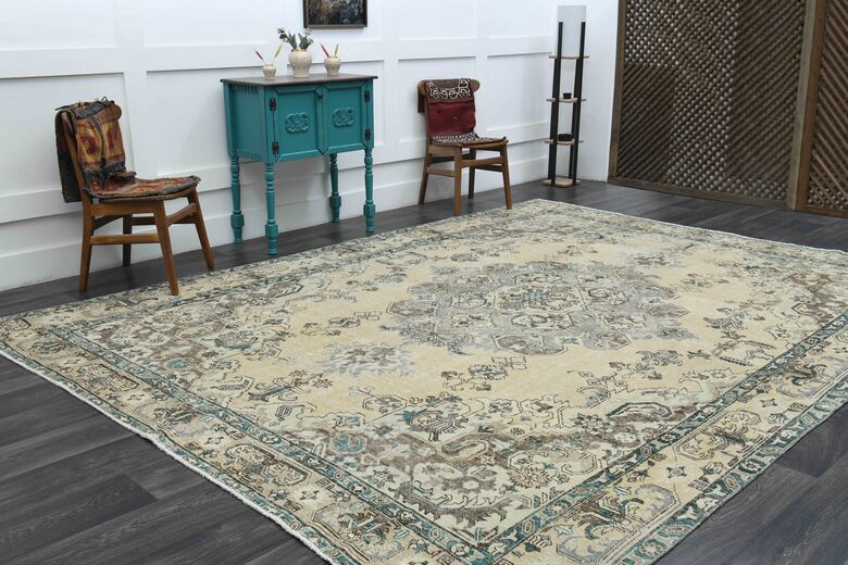 Ecru Oversized Persian Rug