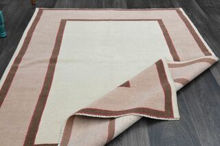 Bordered Geometric Thin Rug - Thumbnail