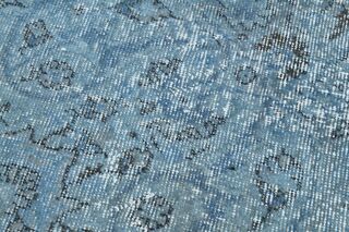 Blue Solid Vintage Rug - Thumbnail