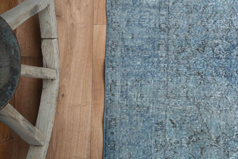 Blue Solid Vintage Rug