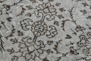 Gray Floral Vintage Area Rug - Thumbnail