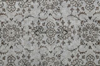 Gray Floral Vintage Area Rug - Thumbnail