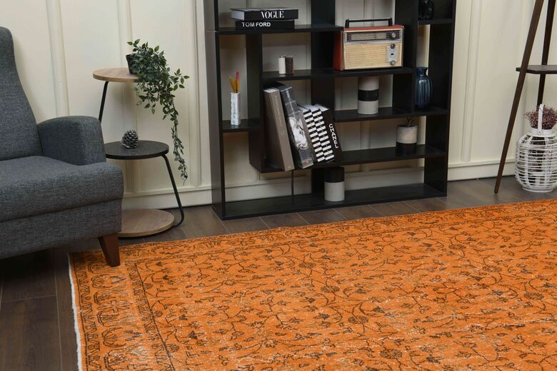 Orange Vintage Area Rug