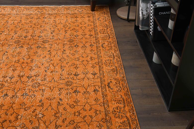 Orange Vintage Area Rug