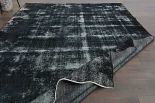 Distressed Black Vintage Area Rug - Thumbnail