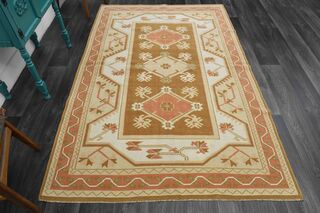 Handwoven Wool Vintage Area Rug - Thumbnail