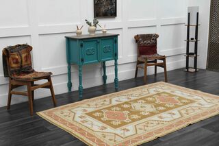 Handwoven Wool Vintage Area Rug - Thumbnail