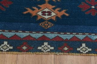 Wool Blue Vintage Rug - Thumbnail