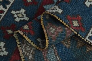 Wool Blue Vintage Rug - Thumbnail