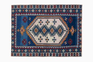 Wool Blue Vintage Rug - Thumbnail