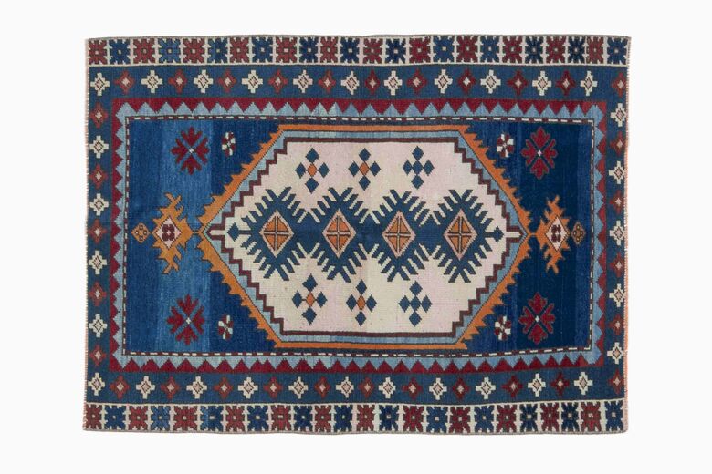 Wool Blue Vintage Rug