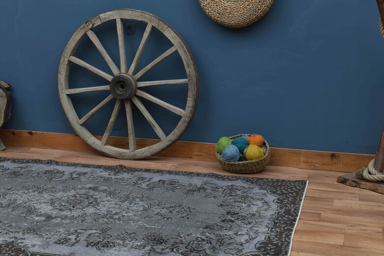 Gray Oriental Vintage Area Rug