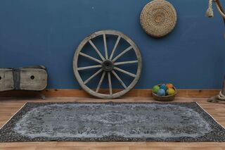 Gray Oriental Vintage Area Rug - Thumbnail