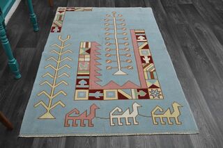 Blue Vintage Area Rug - Thumbnail