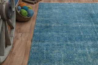 Blue Handwoven Vintage Area Rug - Thumbnail