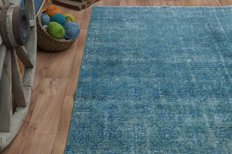 Blue Handwoven Vintage Area Rug