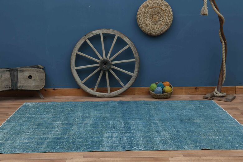 Blue Handwoven Vintage Area Rug