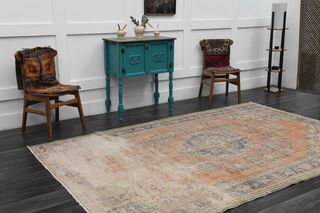 Orange Antique Area Rug - Thumbnail