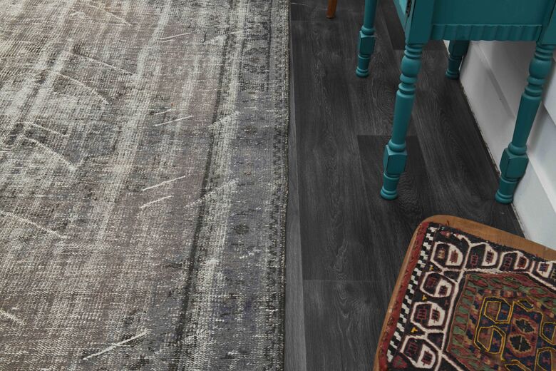 Abstract Black Vintage Area Rug