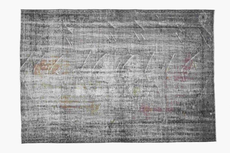 Abstract Black Vintage Area Rug