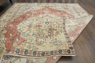 Distressed Orange Beige Rug - Thumbnail