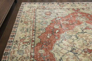 Distressed Orange Beige Rug - Thumbnail