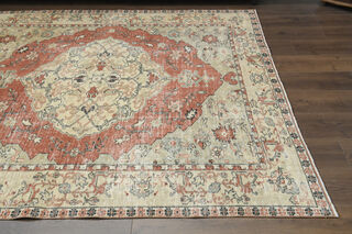 Distressed Orange Beige Rug - Thumbnail