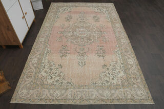 Vintage Orange Beige Rug - Thumbnail