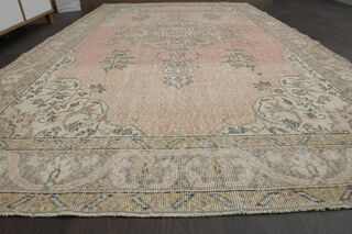 Vintage Orange Beige Rug - Thumbnail