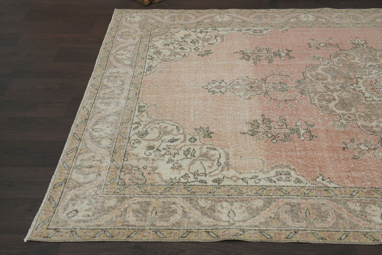 Vintage Orange Beige Rug