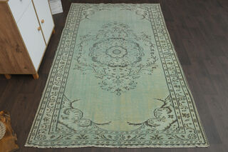 Green Oriental Area Rug - Thumbnail