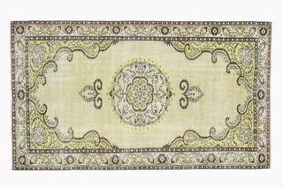 Green Oriental Handmade Area Rug - Thumbnail