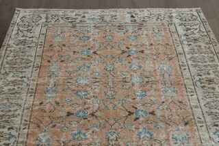 Orange Floral Vintage Area Rug - Thumbnail