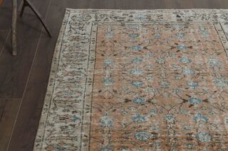 Orange Floral Vintage Area Rug - Thumbnail