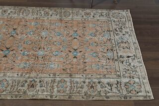 Orange Floral Vintage Area Rug - Thumbnail