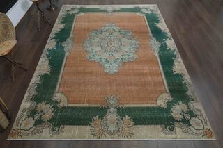 Orange Green Area Rug - Thumbnail