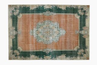 Orange Green Area Rug - Thumbnail