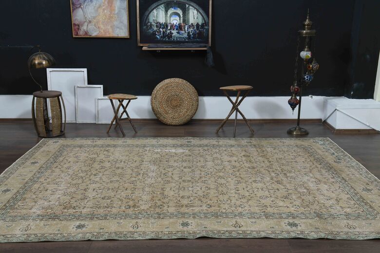 Oushak Floral Vintage Rug