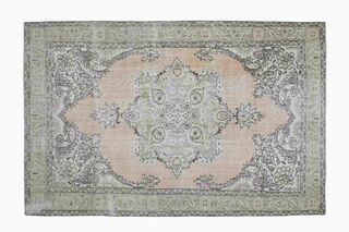 Faded Orange Green Area Rug - Thumbnail